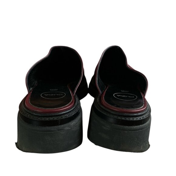 Clizia Leather Burgundy "Sierra" Platform Mules Leather Chunky Platform Size 39 - Picture 9 of 9